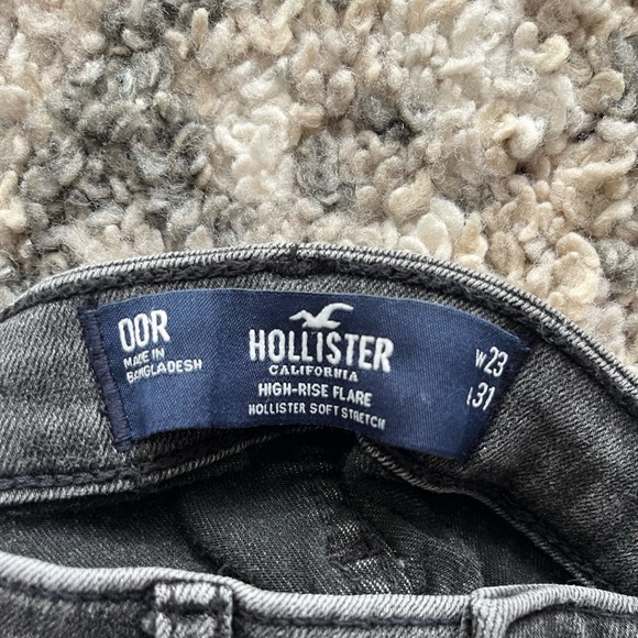 Black Hollister Flare Jeans, with a slit on the inside of the leg. - Picture 3 of 3